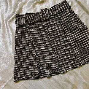 ZARA Houndstooth High-Waisted Mini Skirt